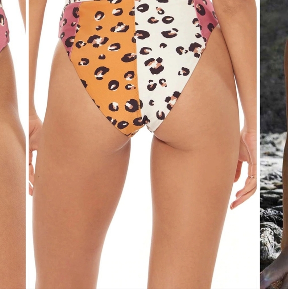 NWT Lilipretty high-waisted bikini, multi color animal print, sz. L - Picture 5 of 6